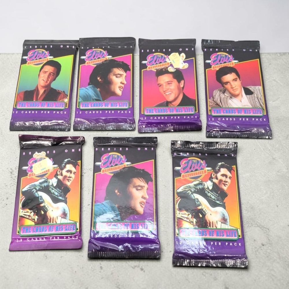 VTG 1992 The Group Elvis Collection Series 1 Sealed Wax Pack Lot (7 Packs) Rare